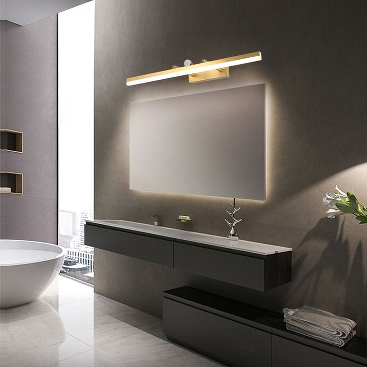Modern Luxury Style Streamlined Wall Mounted Vanity Lights Copper Vanity Wall Light Fixtures with Intelligent Sensor