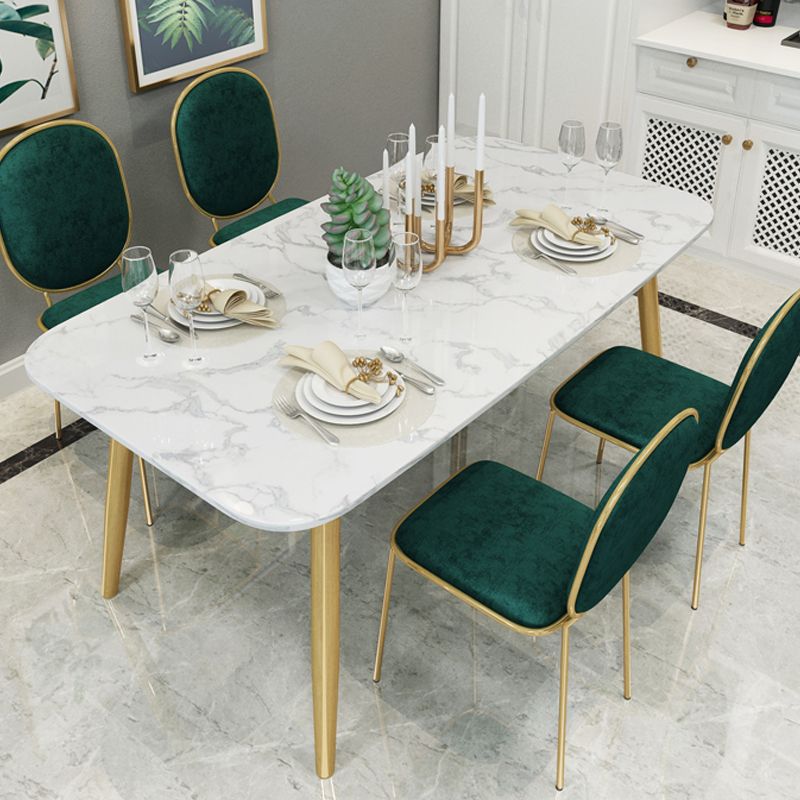 Modern Faux Marble Dining Table Metal Dining Table for Home Use