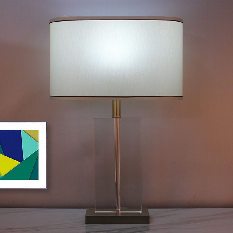 1 Kopf-Rechteck-Aufgabe Lampe zeitgenössische handgeschnittene Kristalllesebuch Licht in Weiß
