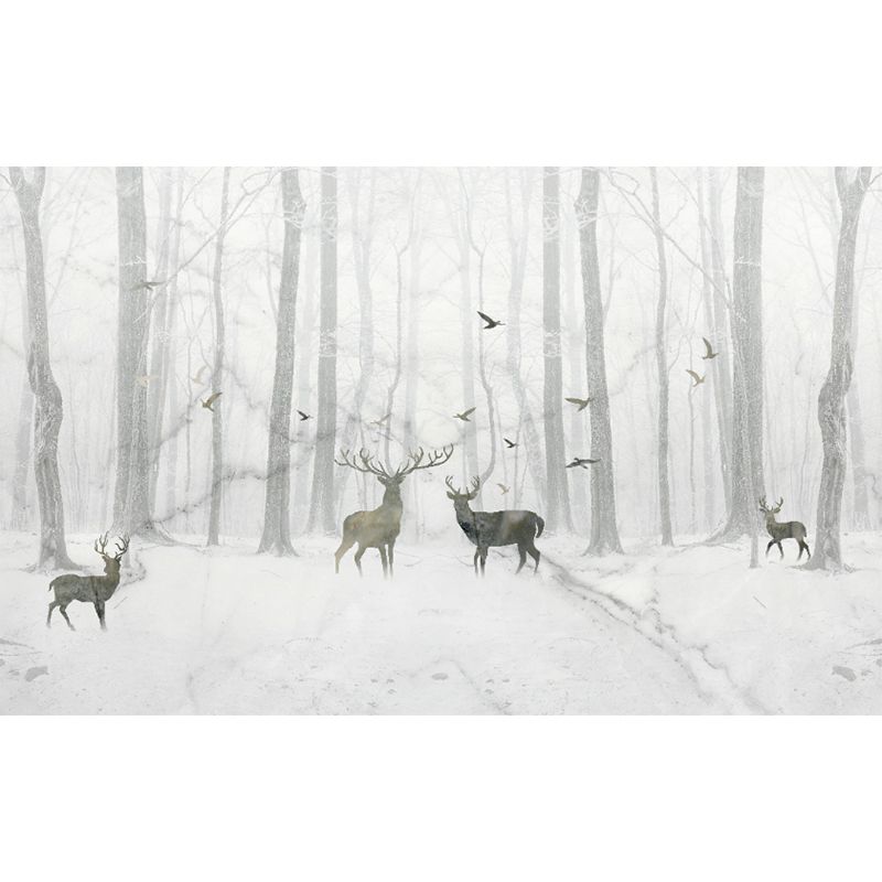 Illustration Style Abstract Mural Giant Wall Covering for Dining Room, Custom Printed