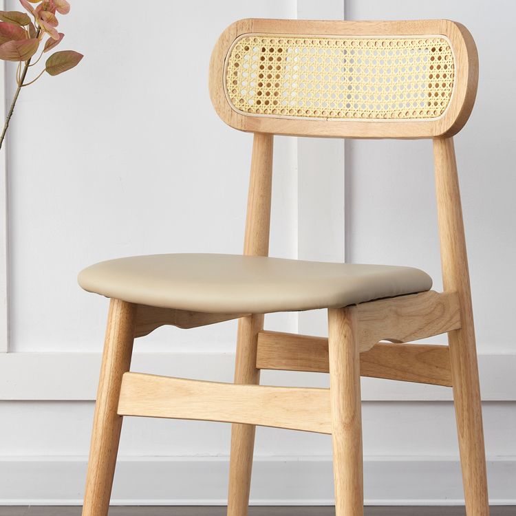 Contemporary Indoor Solid Wood Open Back Dining Side Chair for Restaurant