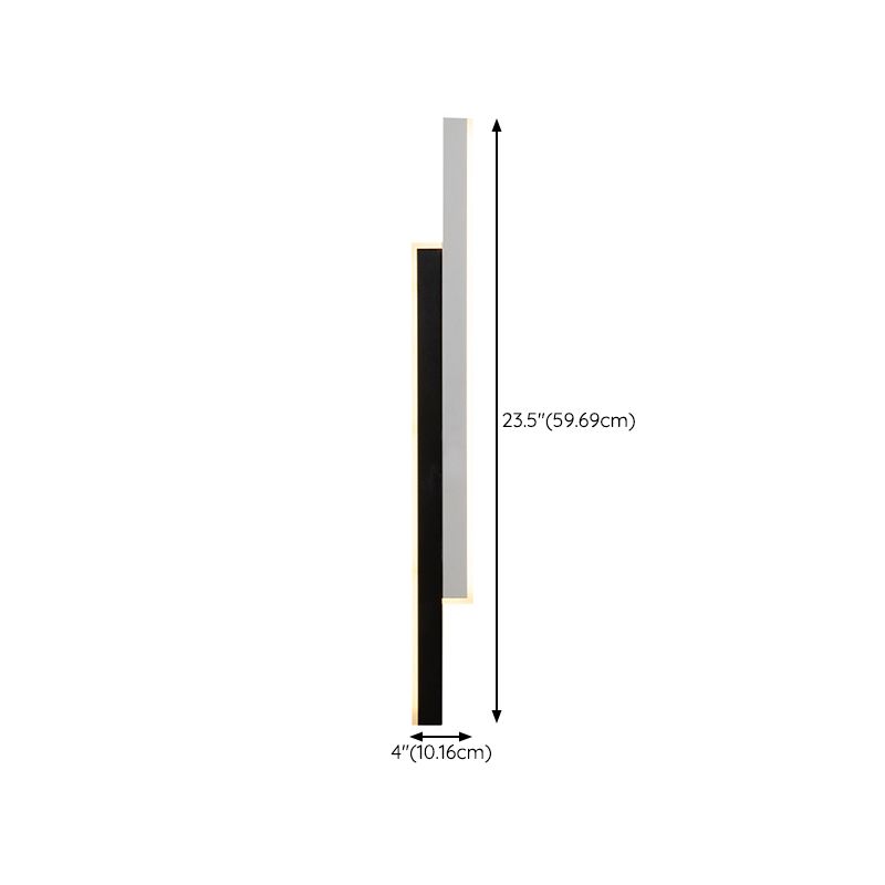 Modern Strip Wall Light Sconces Metal Black and White Sconces for Bedroom