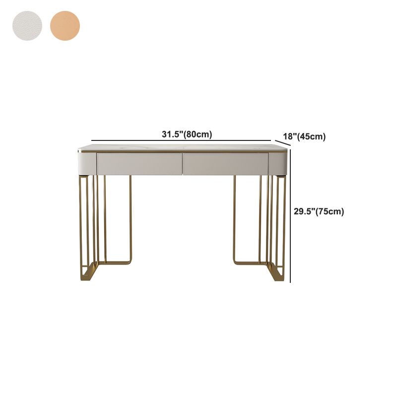 Glam 29.5" Tall Makeup Vanity Desk 2-Drawer Wood Dressing Table