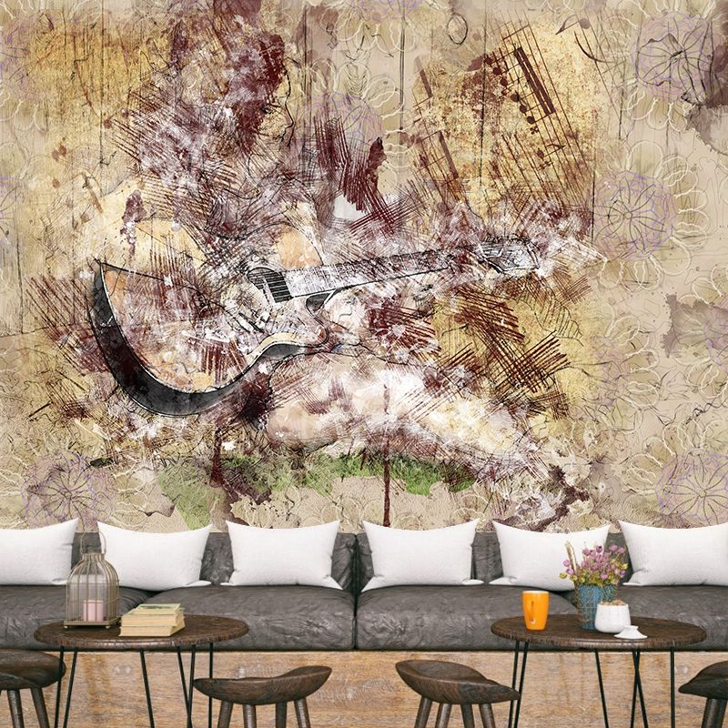 Guitar Hobby Water Resistant Wall Mural Modern Wall Decor, Made to Measure