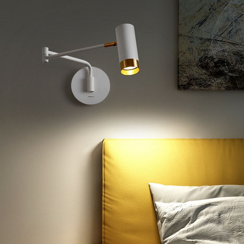 Black/White Single Contemporary Wall Mounted Sconce Metal Wall Light