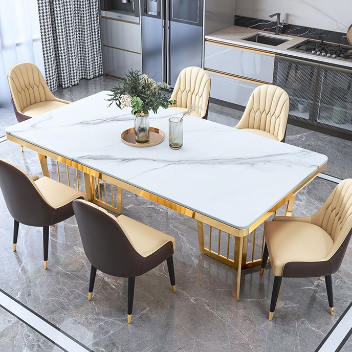 Traditional Luxury Dining Table Black Marble Rectangle Dining Table for Home