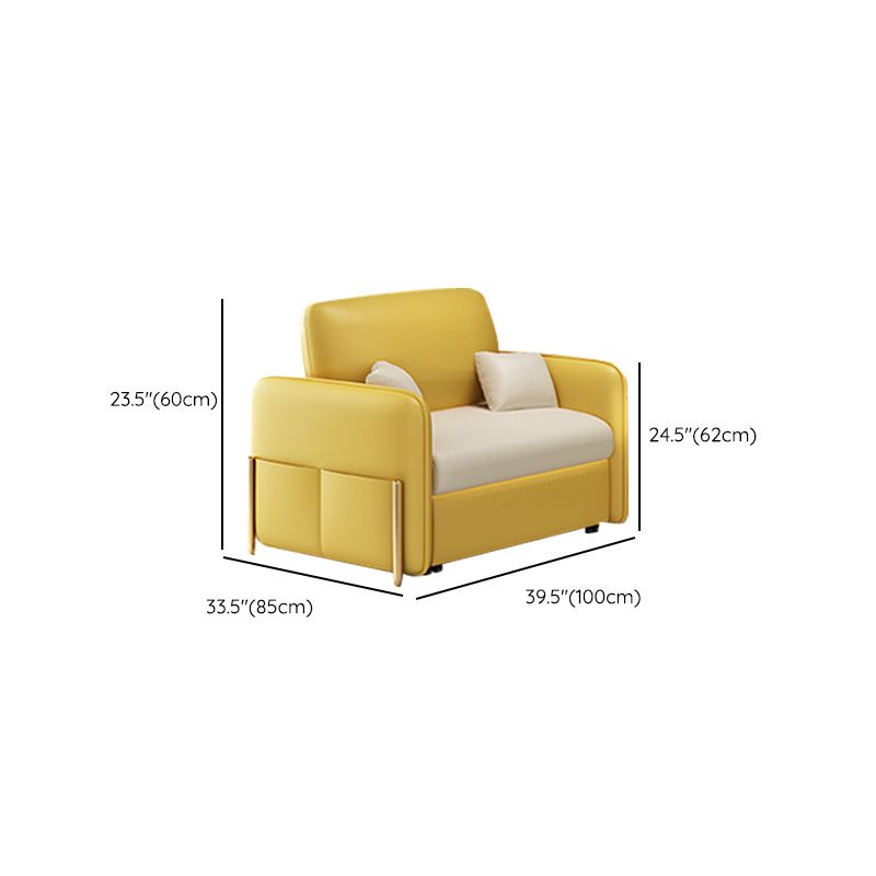 Yellow and White Futon Sleeper Sofa Bed Modern Style Convertible Sofas