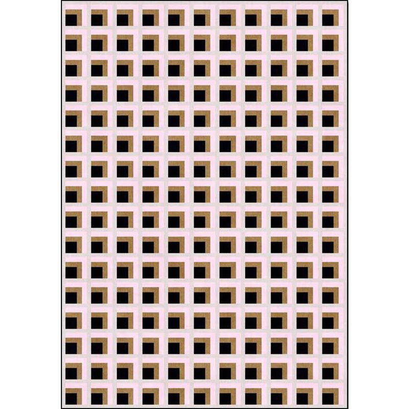 Modern Checked Pattern Rug Green and Blue Polyester Rug Machine Washable Non-Slip Area Rug for Bedroom