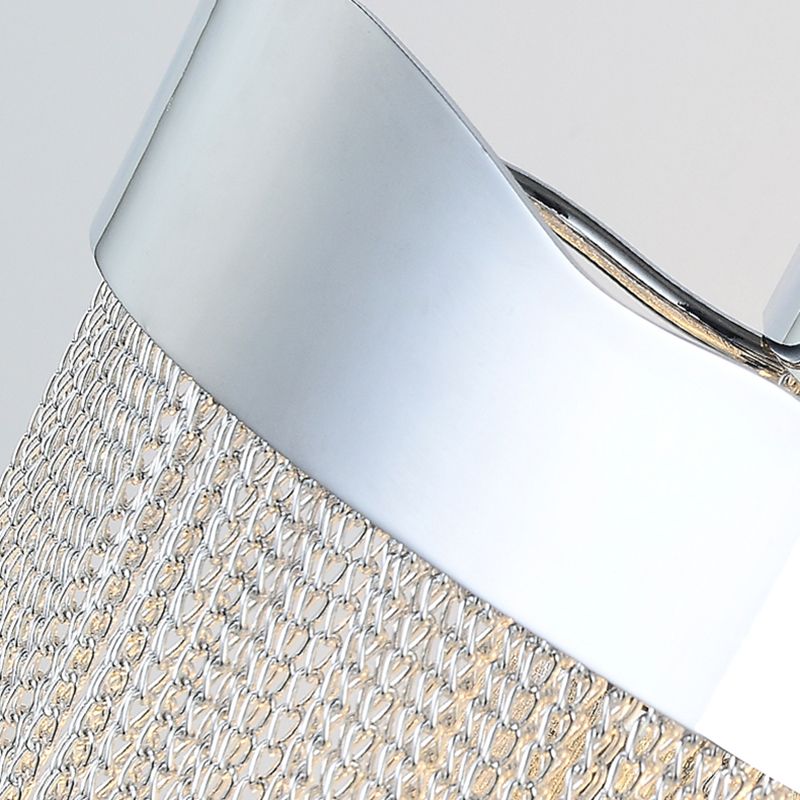 Silver Metal Chain Shade Wall Light Fixture Modern 3 Lights Sconce Light for Bedroom