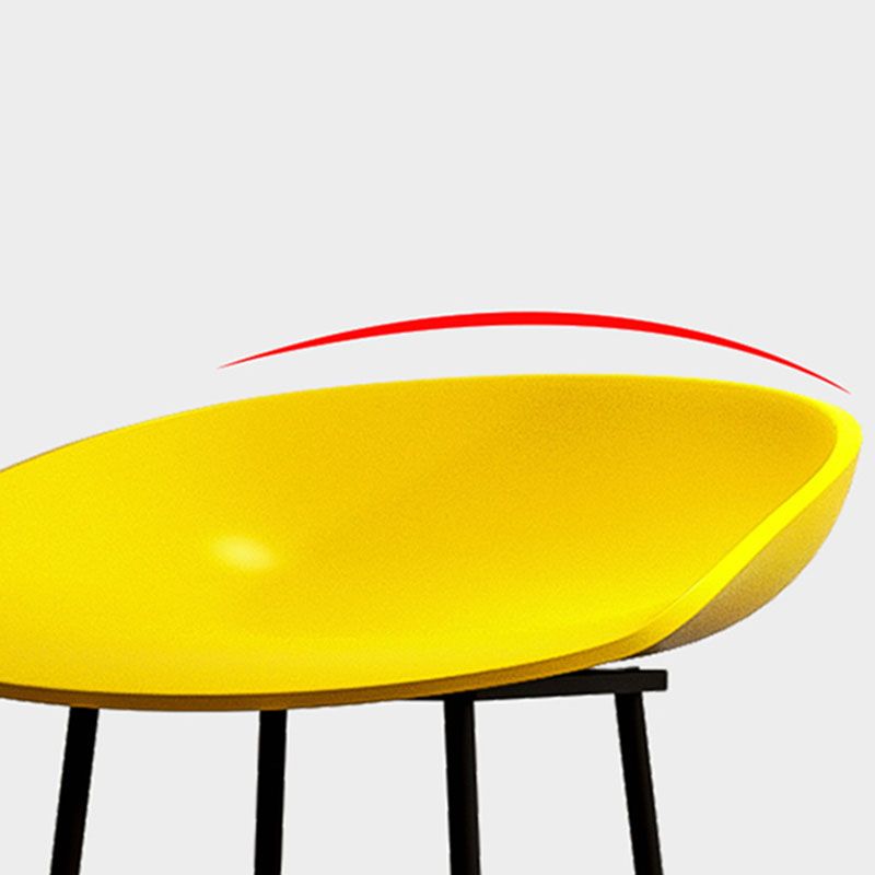 Modern Armless Backrest Counter Stool Iron Kitchen Bar Stool with Acrylic Seat