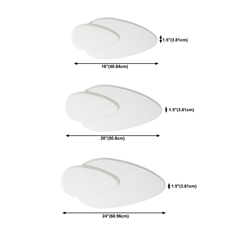 Modern Style Geometry Ceiling Fixtures Metal 2 Light Ceiling Mounted Lights in White