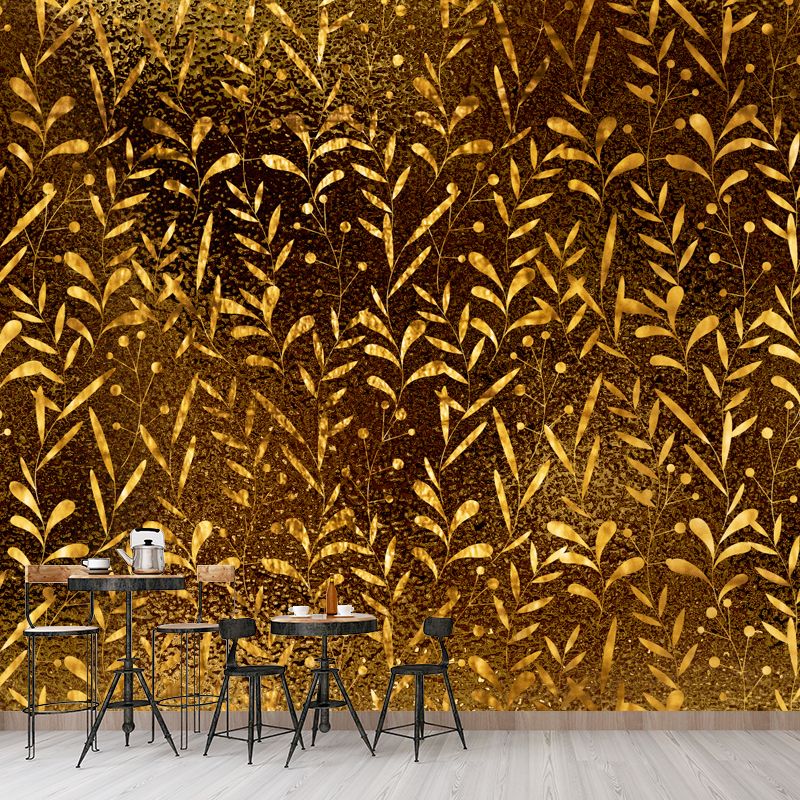 Full Size Foil Wallpaper Mural Artistry Pretty Botanics Wall Decor in Bright Color