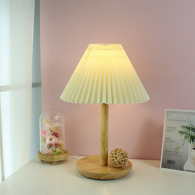 Tabla de sala de estudio plegada tela ligera de lectura de niños de 1 bombilla con base de madera en gris/blanco/gris oscuro