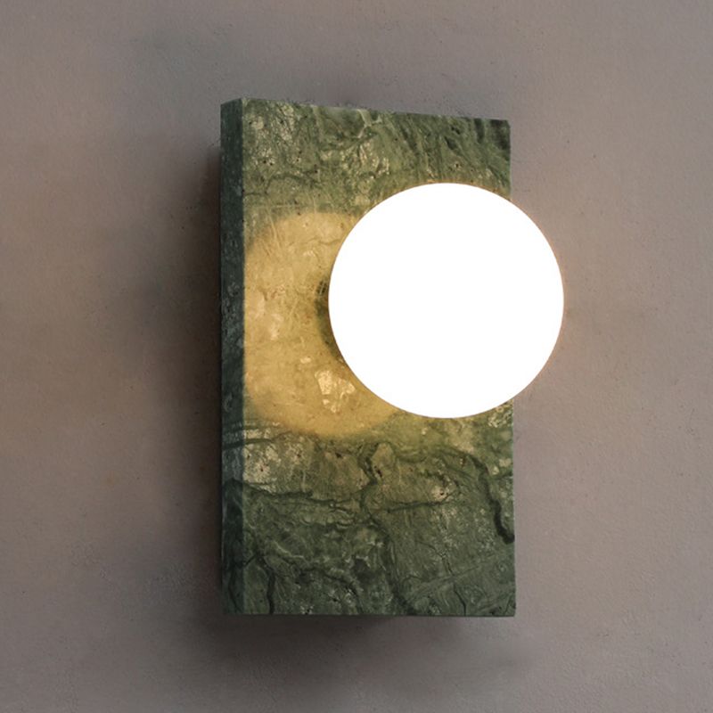 Modern Marble Wall Light Geometric Shape Wall Sconce with Glass for Living Room