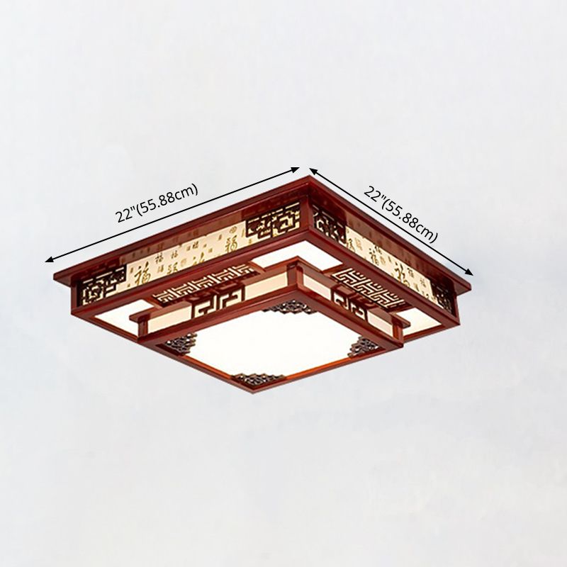 Lámpara de techo empotrada de madera cuadrada con montaje empotrado LED moderna para sala de estar