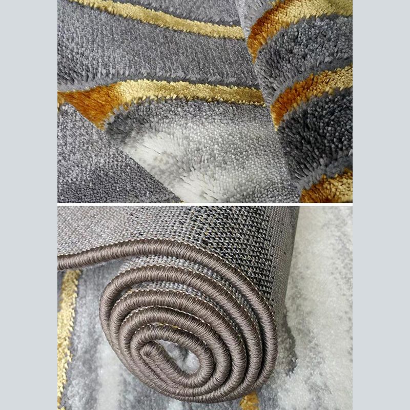 Blue Modern Rug Polyester Abstract Carpet Non-Slip Backing Area Carpet for Home Decoration