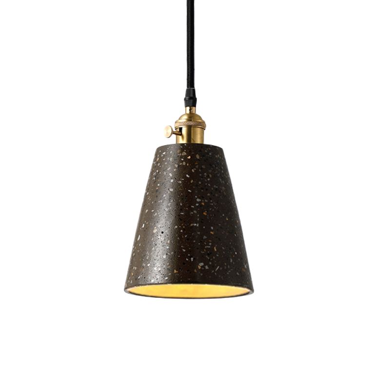 Cone Pendant Lighting in Nordic Style Cement 1 Light Black/Grey/White Hanging Light