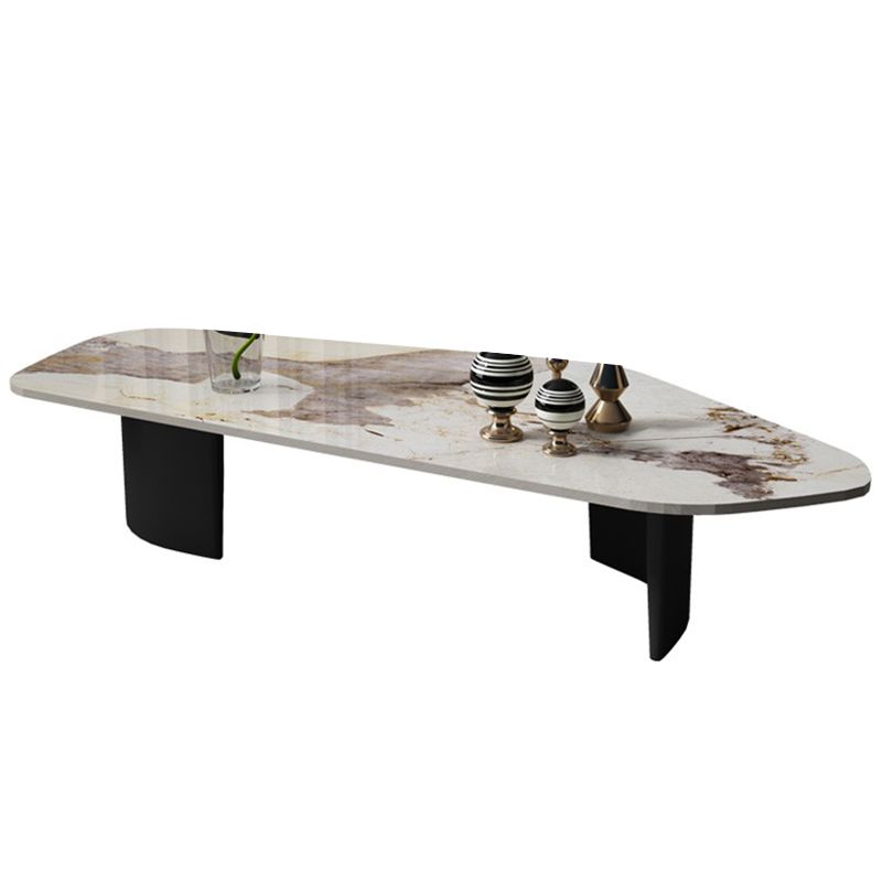 Glam Irregular Slate Top Cocktail Table Sled 15.7" H Coffee Table