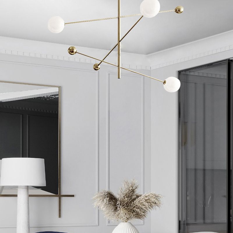 Metal Chandelier Modern 3 Lights Chandelier Lamp in Gold for Restaurant