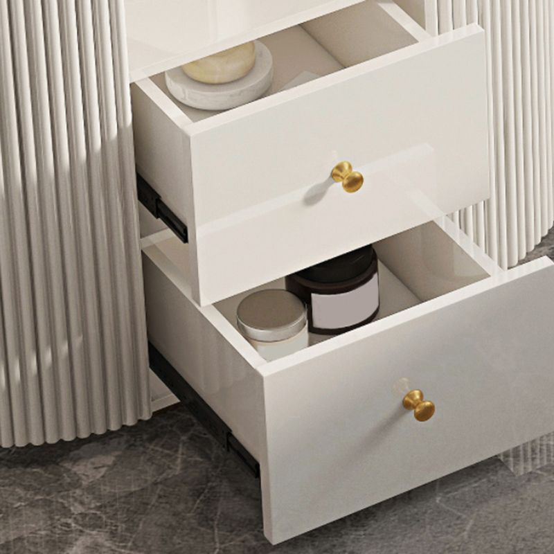Slate Top Glam Make-up Vanity 4 Drawer Vanity Dressing Table Set