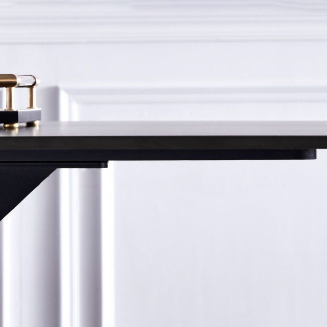Rectangular Stone Dining Table Modern Furniture with Steel Base for Apartment