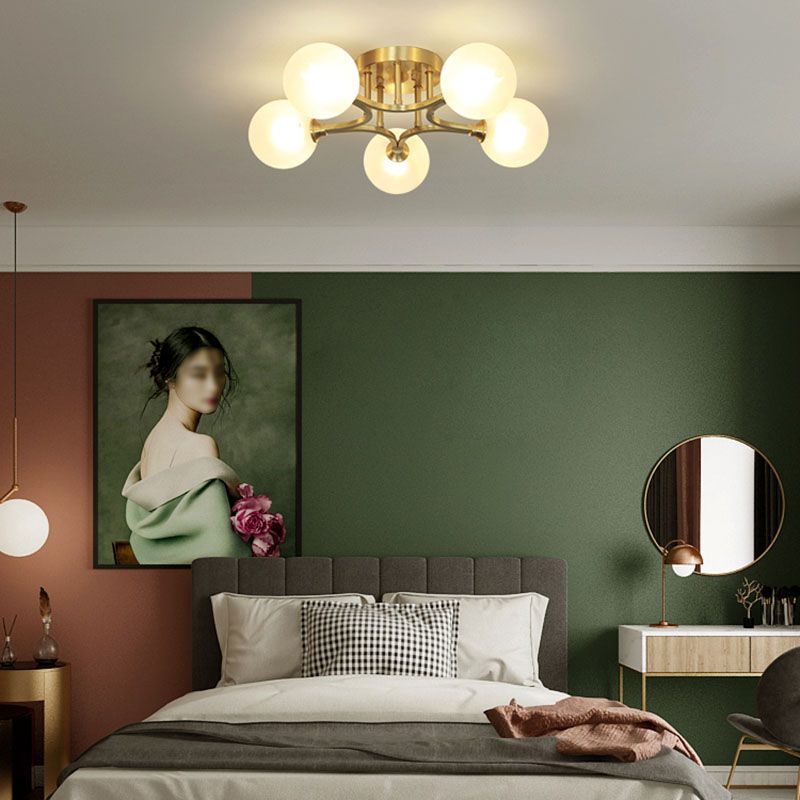 Burbujas de vidrio Semi-Flush Light Modern Style Semi Flush Lighting para dormitorio