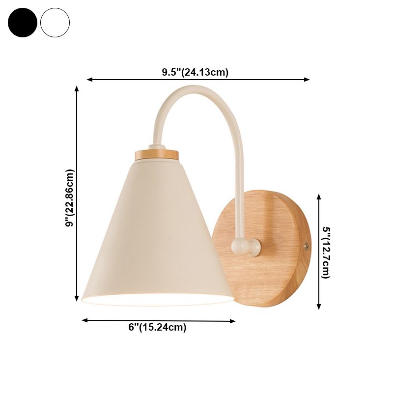 Einfache hölzerne Wandleuchten mit einem Kopf moderne Wandleuchte für Schlafzimmer