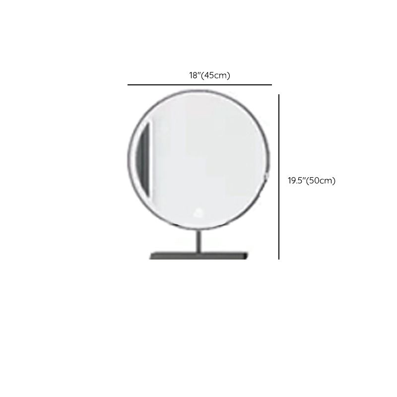 Contemporary Lighted Mirror Wood With Drawer Standing Vanity Dressing Table