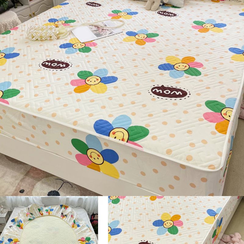 Cartoon Print Bed Sheet Set Cotton Fitted Sheet for Kid's Room