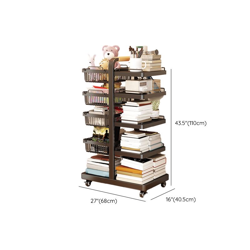 Contemporary Open Back Bookshelf Metal Vertical Bookcase for Office