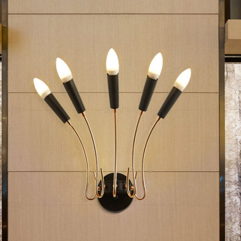 5-Lights Rocket Shaped Wall Lamp Contemporary Metal Wall Sconce Light for Living Room