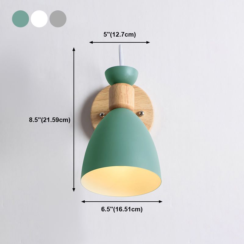 1-Light Wall Sconce Modern Macaron Style Metal Wall Lighting for Bedside