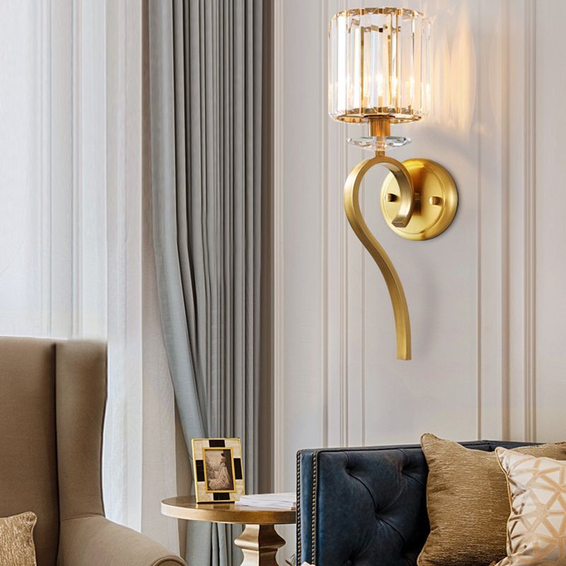 Geometric Wall Lighting Contemporary Crystal 1 Light Wall Sconce