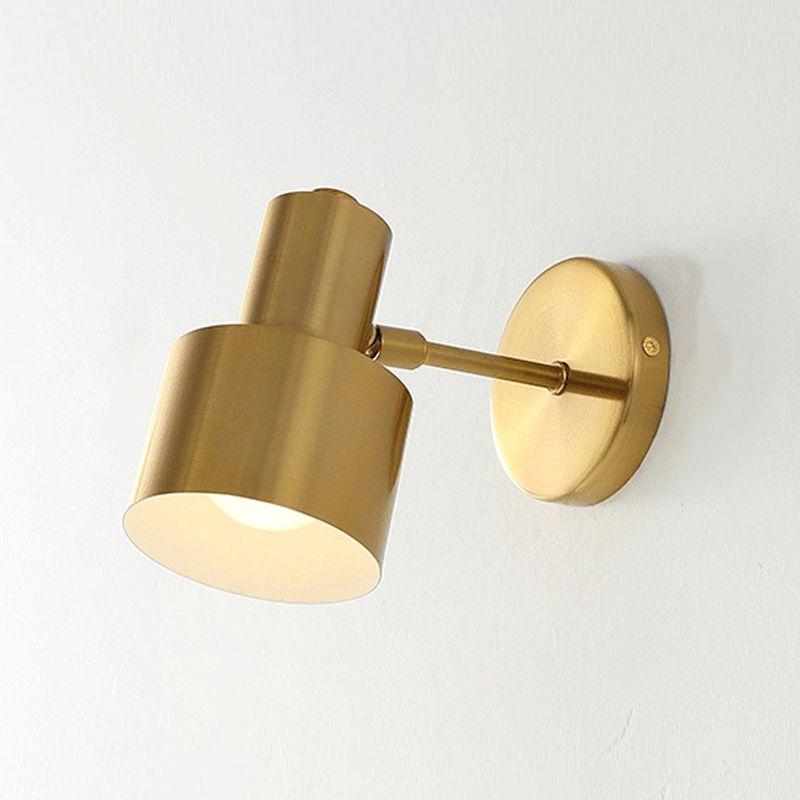 Geometric Metal Mirror Wall Lighting Modern Single Light Wall Mounted Lighting in Brass
