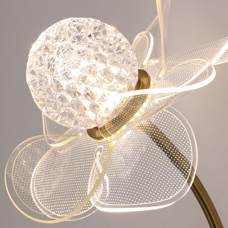Modern Wall Sconce Flower Wall Light Fixture with Acrylic and Metal for Bedroom