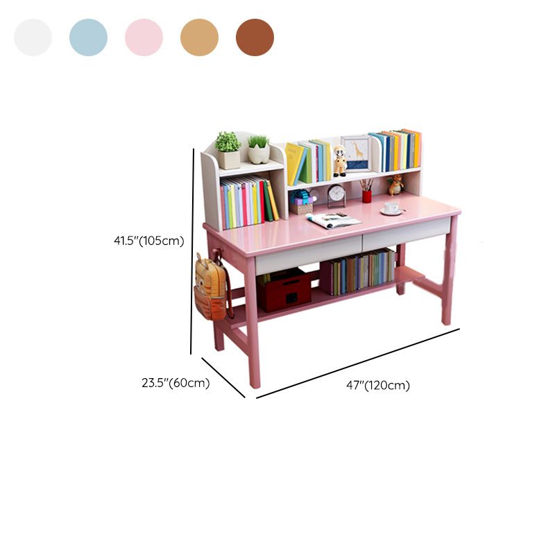 Solid Wood Desk Kids Writing Desk with drawer 23.6"W Child Desk in Light Wood