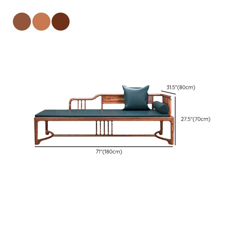 Traditional with Arms Wooden Chaise Round Arms for Bedroom Living Room