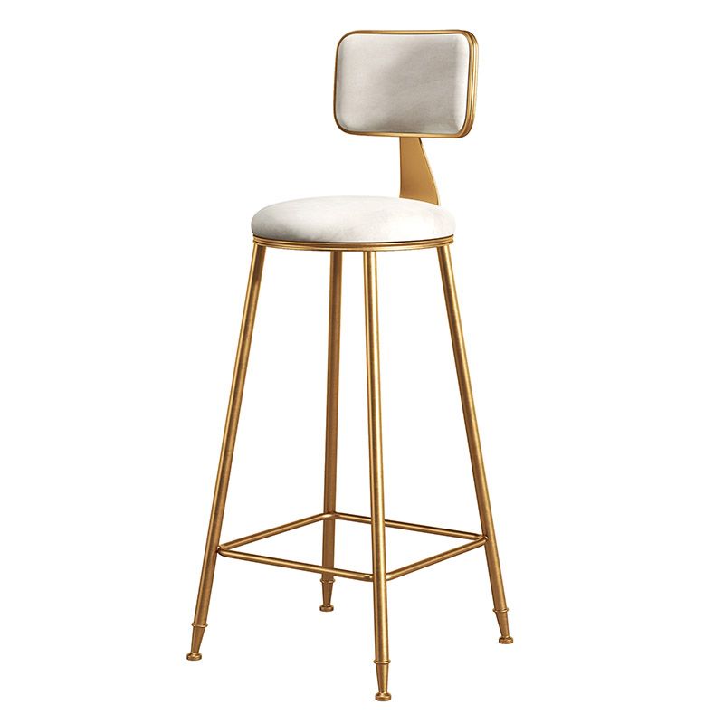 Glam Metal Upholstered Barstool Bristol Bar Stool with Iron Legs and Cushion Low Back