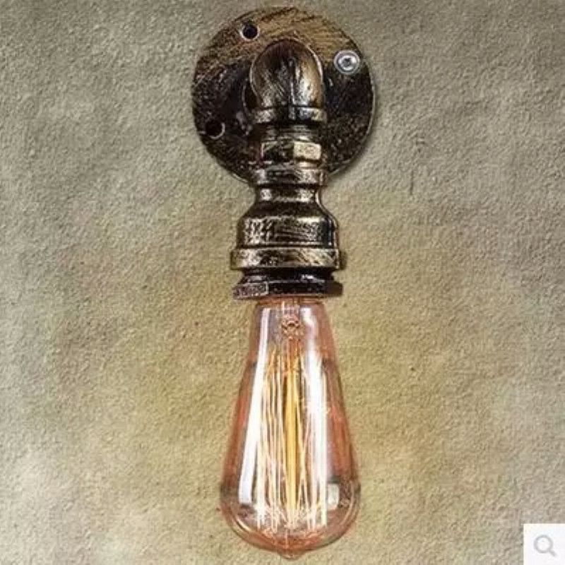 Industrial Pipe Socket Wall Light Single Metal Sconce Light Fixture for Corridor