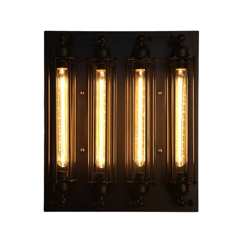 Industrial 1 / 2 / 3 / 4 - Light Wall Mounted Light - Wrought Iron Tube Wall Light