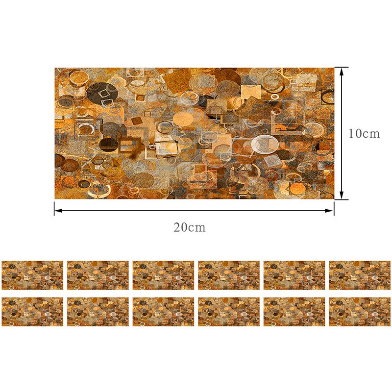 Adhesive Abstract Wallpaper Panels 12 Pieces Modern PVC Wall Art in Dark Brown, 8' L x 4" W