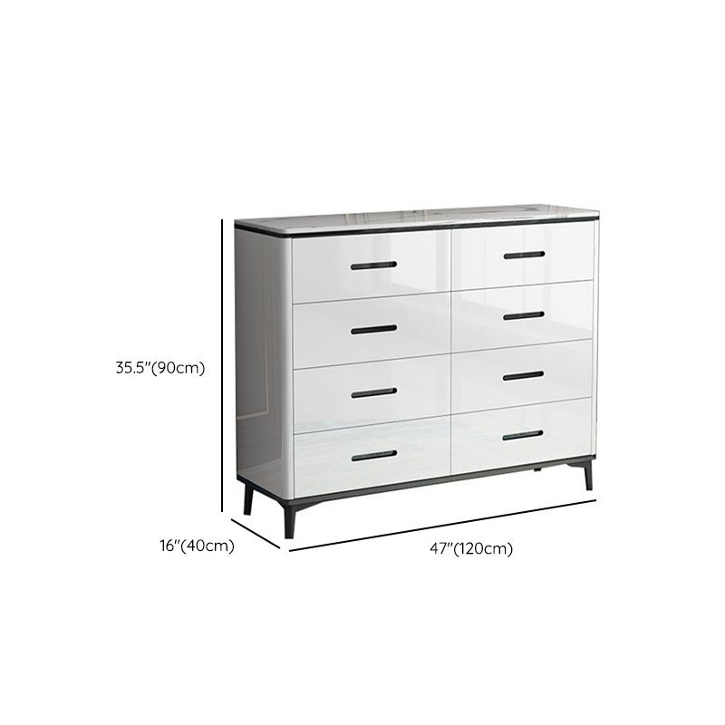 Contemporary Marble Lingerie Chest Vertical Storage Chest for Bedroom