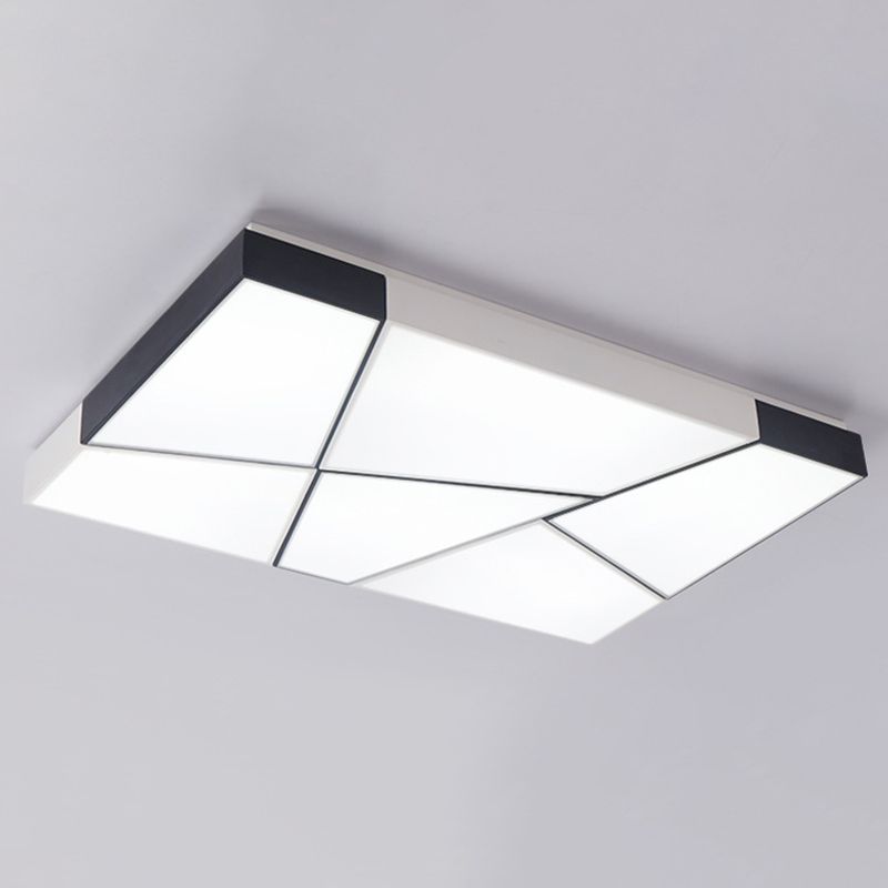 Luminaires encastrés géométriques en acrylique, Style moderne, lumière Led blanche et noire