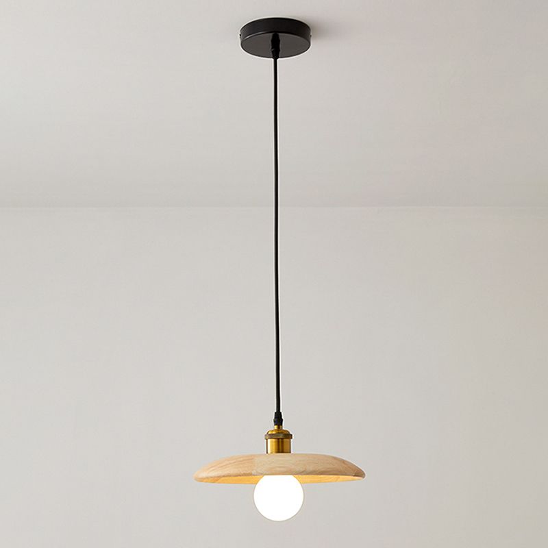 Wooden Circle Suspension Pendant Light Contemporary Style Wood Pendant Ceiling Light