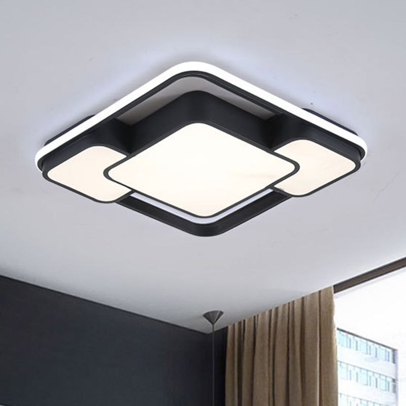 Quadrilateral Shape Flush Ceiling Light Fixture Modern Minimalist Style Acrylic Flush Light