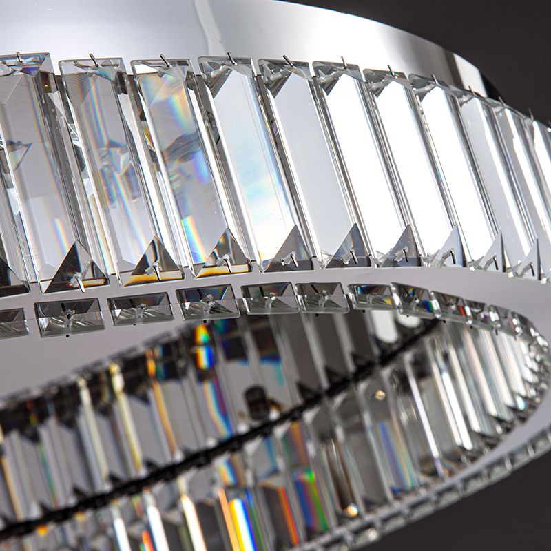 Kristalzilveren LED-inbouwlamp in moderne, modieuze stijl Ronde plafondlamp van roestvrij staal