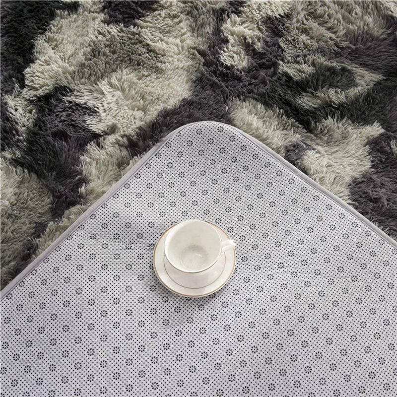 Schwarzer Plüsch Teppich Polyester Moderner Bereich Teppich nicht rutscher Backing Teppich für Wohnkultur