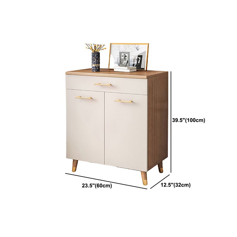 Modern Accent Cabinet with Solid Wood Straight Legs and Doors