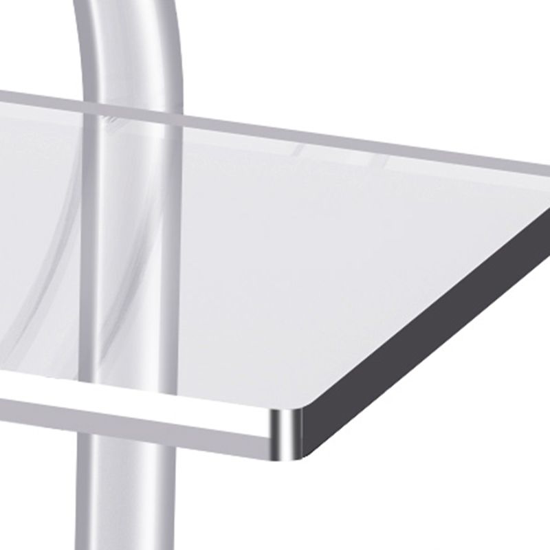 Contemporary Clear Acrylic Sofa Side Accent Table 4 Legs End Table with Storage Shelves