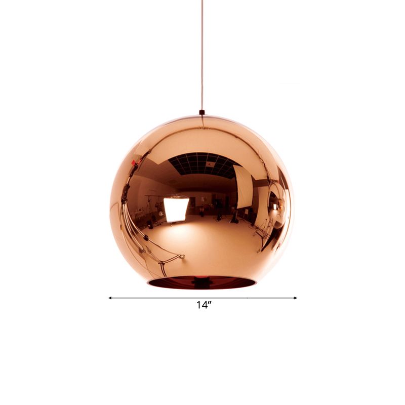 6 "/8"/10 "W Mirror Ball Anhänger Beleuchtung zeitgenössisches Glas 1 Licht Chrom/Gold/Roségold hängende Deckenleuchte